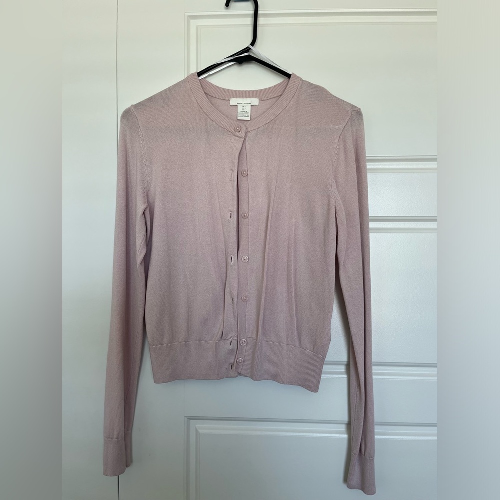 H&M basics light mauve cardigan size small